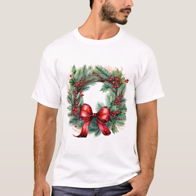Camiseta Wreath of Grace – Watercolor Holiday Charm (Anverso)