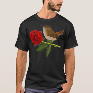 Camiseta Wren Bird El día de San Valentín Rosa Birdlover An