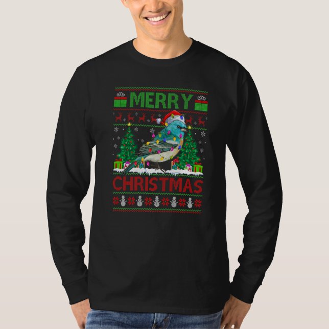 Camiseta Wren Bird  Xmas Tree Ugly Santa Wren Christmas (Anverso)