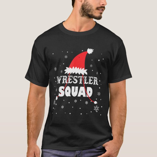 Camiseta Wrestler Squad Christmas Wrestling Matching Xmas  (Anverso)