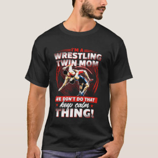 Camiseta Wrestling Funny Best I'm A Wrestling Twin Mom Vint