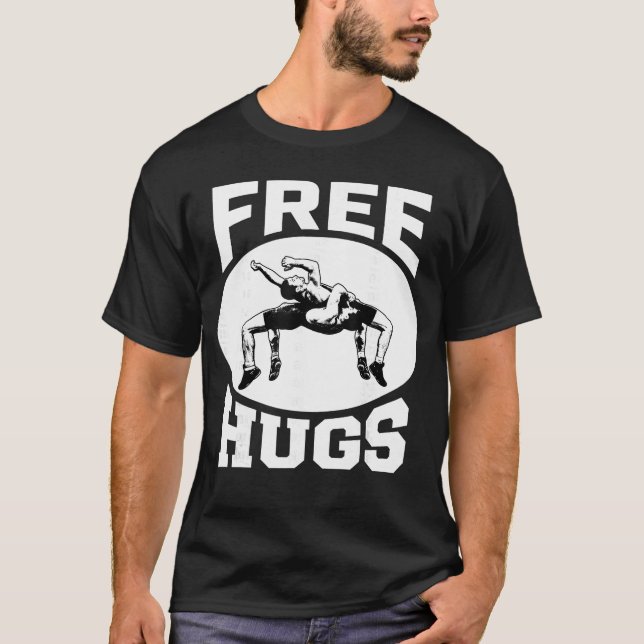 Camiseta Wrestling Funny Free Hugs (Anverso)