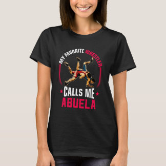 Camiseta Wrestling Men Funny My Favorite Wrestler Calls Me 