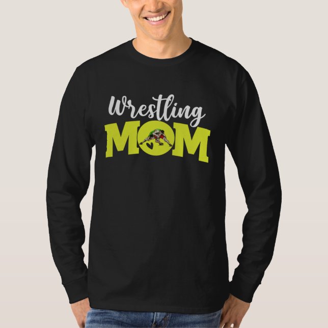 Camiseta Wrestling Mom Cute Letter Print Women Cute Mother' (Anverso)