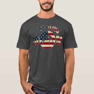Camiseta Wrestling Mom Fan Team Gifts for Moms of  Flag