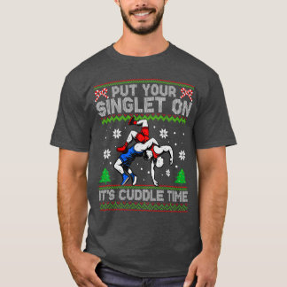 Camiseta Wrestling Put Your Singlet On Christmas Wrestler X