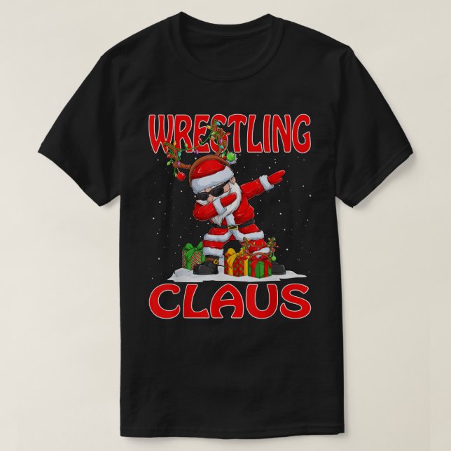 Camiseta Wrestling Santa Claus Christmas Matching Costume  (Diseño del anverso)