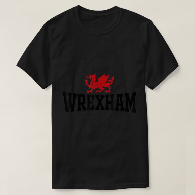 Camiseta Wrexham Wales Dragon Rojo Wrecsam T-Shirt (Diseño del anverso)