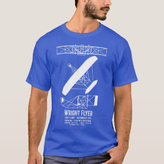Camiseta Wright Brothers Flyer First Plane Infographic Diag