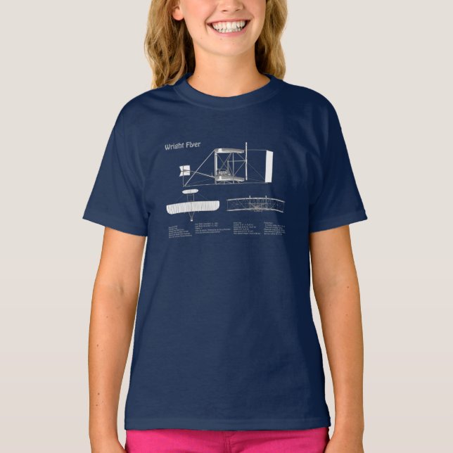 Camiseta Wright Flyer- Planes de Planes de Plano de Plano d (Anverso)