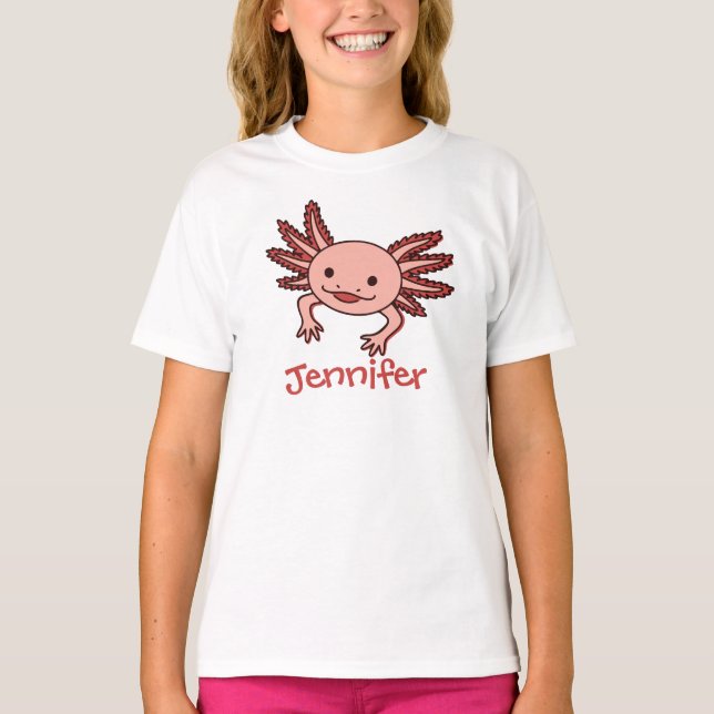 Camiseta write your name on this cute Axolotl (Anverso)