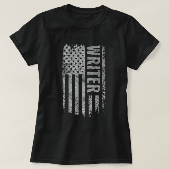Camiseta Writer USA Flag Distressed design (Diseño del anverso)