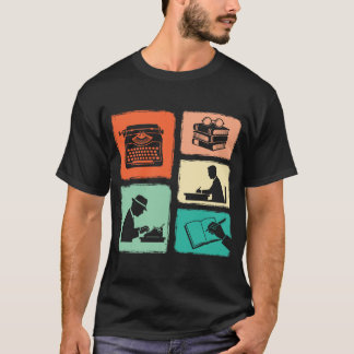 Camiseta Writer Vintage Collage Writing Author Journalist