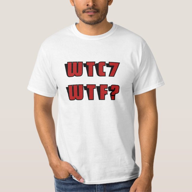 Camiseta ¿WTC 7 WTF? en rojo (Anverso)