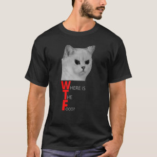 Camiseta Wtf ¿Dónde Está El Gato Hambriento De La Comida?
