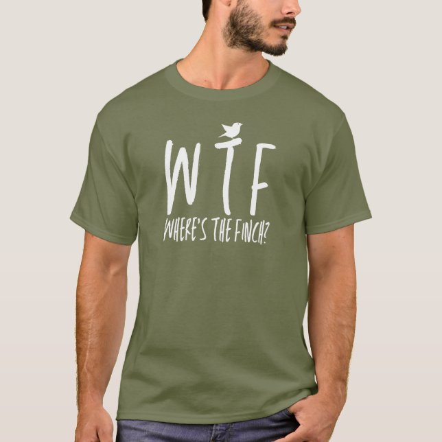Camiseta WTF dónde está el nerd de aves de retiro fincas (Anverso)