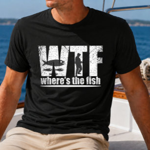 Camiseta WTF dónde está el pescado divertido pesca