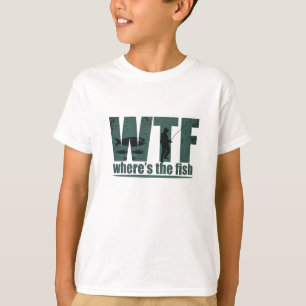 Camiseta WTF dónde está la pesca divertida de peces