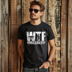 Camiseta WTF dónde está la pesca divertida de peces