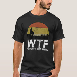 Camiseta WTF dónde está la pesca divertida de peces 1