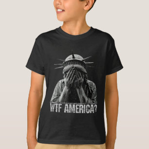 Camiseta Wtf Estados Unidos Llorando Estatua De La Libertad