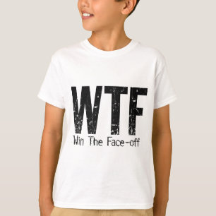 Camiseta WTF: Gane la Cara-apagado (el hockey)