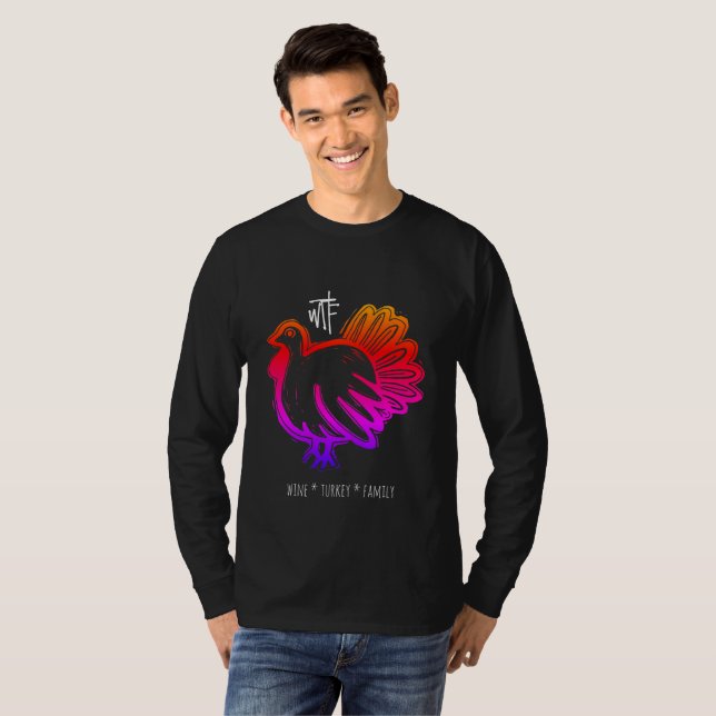 Camiseta WTF WTF Wine Turkey familia Rainbow (Anverso completo)
