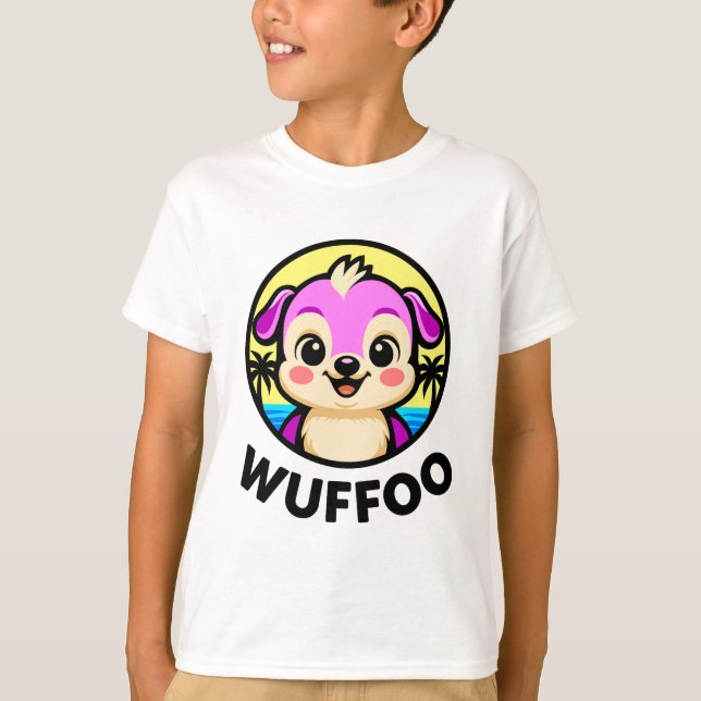 Camiseta Wuffoo Adventures Cute Kawaii Puppy animation logo (Anverso)