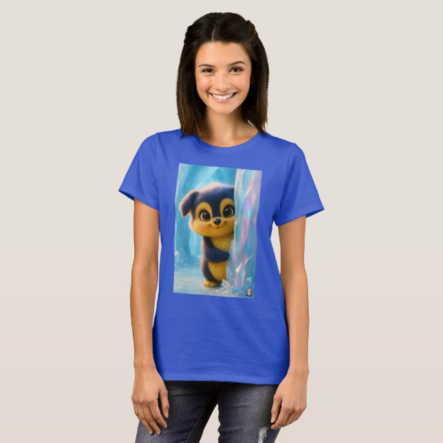 Camiseta Wuffoo Molli Cute Kawaii Puppy Ice cave (Anverso completo)