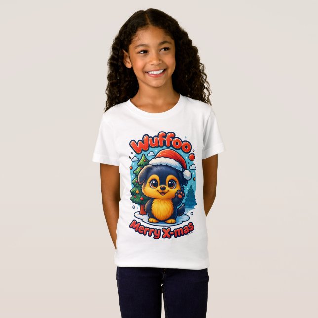 Camiseta Wuffoo Molli Merry X-mas Kawaii 3D Holiday (Anverso completo)