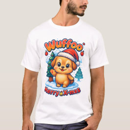 Camiseta Wuffoo Roony Merry X-mas Kawaii 3D Holiday