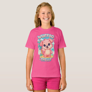Camiseta Wuffoo Shelly Kawaii Puppy Tropical Island