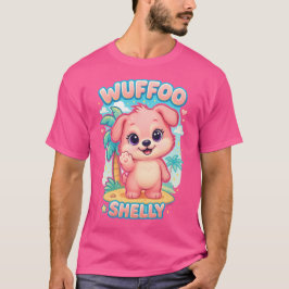 Camiseta Wuffoo Shelly Kawaii Puppy Tropical Island