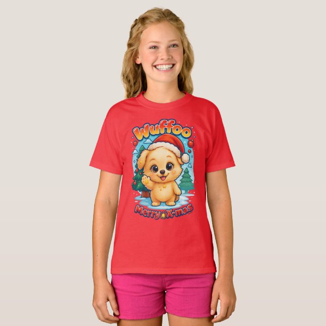 Camiseta Wuffoo Starssie Merry X-mas Kawaii 3D Holiday (Anverso completo)