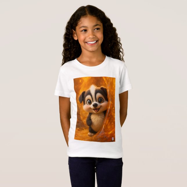 Camiseta Wuffoo Surffie Cute Kawaii Puppy Amber (Anverso completo)