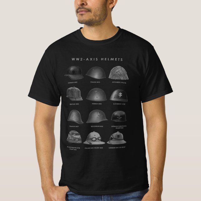 Camiseta WW2 - Axis Helmets  (Anverso)