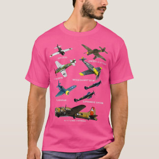 Camiseta WW2 Planes Warbirds P51 Mustang Spitfire Messersch