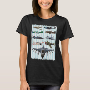 Camiseta WW2 Planes Warbirds P51 Mustang Spitfire Messersch