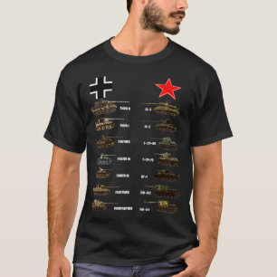 Camiseta WW2 Tanks Tigre soviético alemán I Tigre II IS3 T3