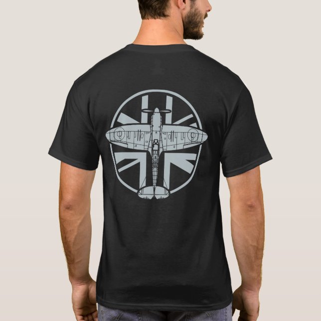 Camiseta WWII Spitfire RAF 016 Sky Blue (Reverso)