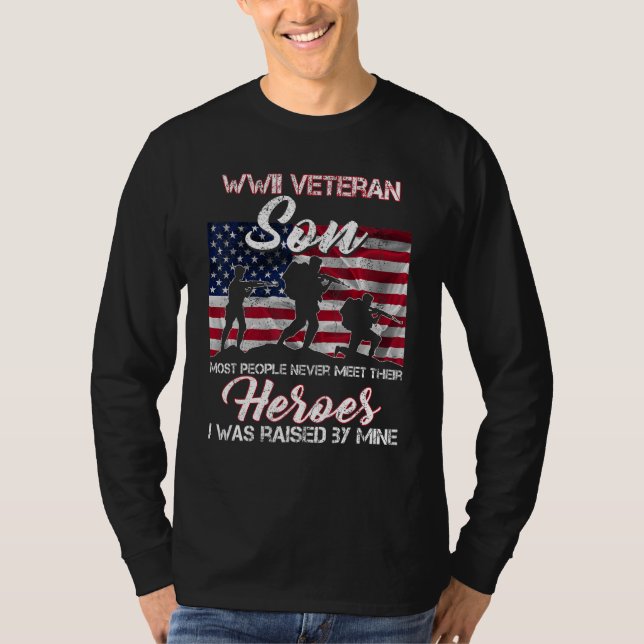 Camiseta WWII Veteran Son Most People Never Meet Their Hero (Anverso)