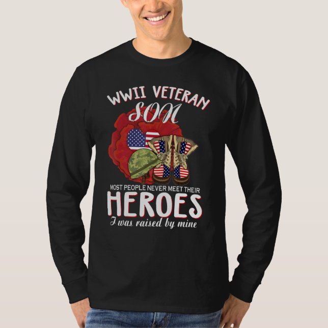 Camiseta WWII Veteran Son Most People Never Meet Their Hero (Anverso)