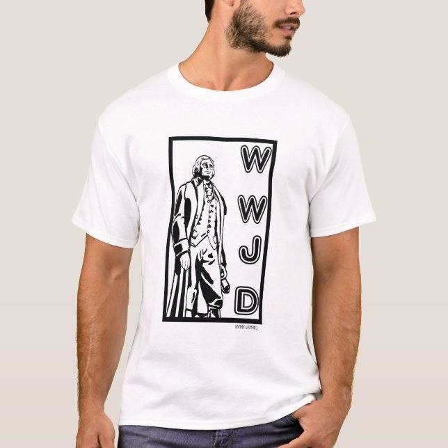 Camiseta WWJD - Cita de la generación (Anverso)