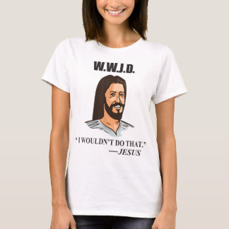 Camiseta WWJD Jesús Biblia Cita Humor Divertido Adulto