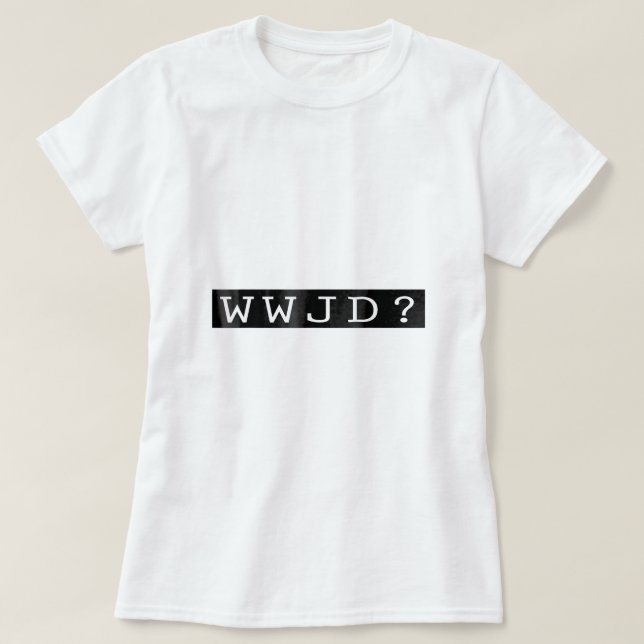 Camiseta WWJD ¿Qué haría Jesús con el cristiano retro? (Diseño del anverso)