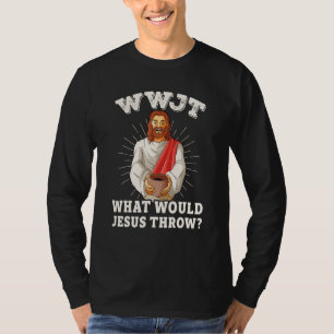 Camiseta WWJT Qué lanzaría Jesús cerámica divertida