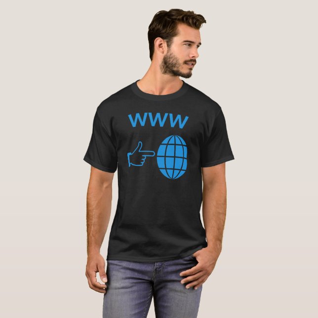Camiseta WWW World Wide Web Globe Icon with Hand Pointer (Anverso completo)