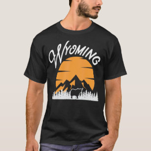 Camiseta Wy Mountains State Wildlife Retro Wyoming U S Moun