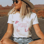 Camiseta WYNONA Rubor Chica Rosa Rodeo Mamá<br><div class="desc">Esta camiseta presenta gráficos de vaquera rosa y lindo y las palabras 'rodeo mama' en una dulce combinación de fuentes rodeo. Esta camisa de mamá es el regalo perfecto para tu mamá embarazada favorita o funciona como una gran idea de invitación de embarazo.</div>