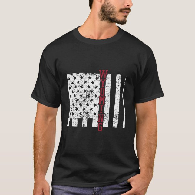 Camiseta Wyoming Bandera Estadounidense 4 De Julio Vinta Es (Anverso)